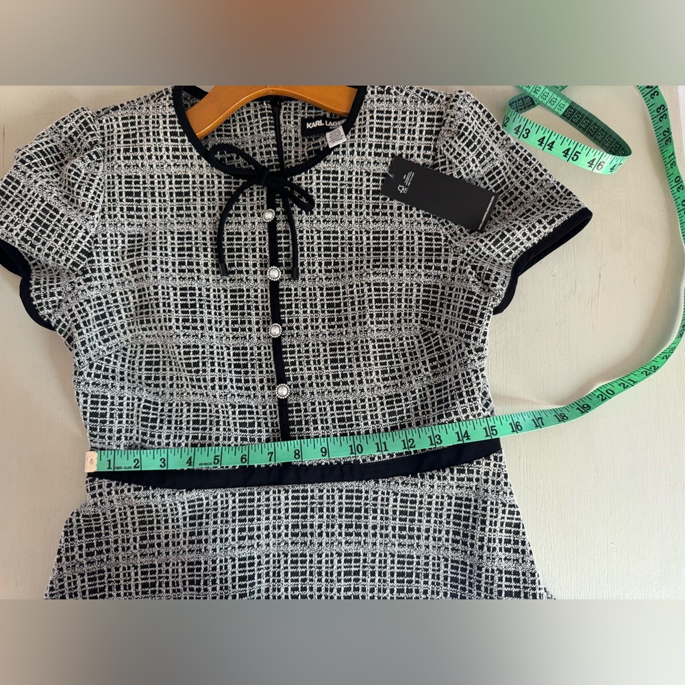 NWT KARL LAGERFELD PARIS Textured Mini Dress - Picture 7 of 10